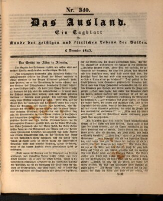 Das Ausland Mittwoch 6. Dezember 1843