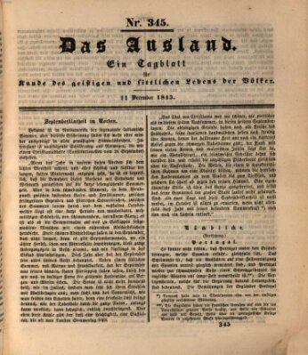 Das Ausland Montag 11. Dezember 1843