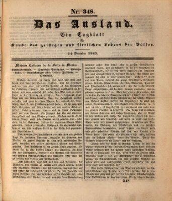 Das Ausland Donnerstag 14. Dezember 1843