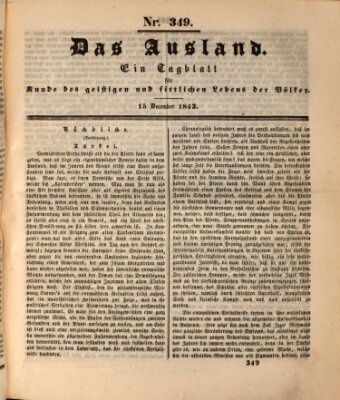 Das Ausland Freitag 15. Dezember 1843