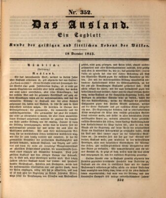 Das Ausland Montag 18. Dezember 1843