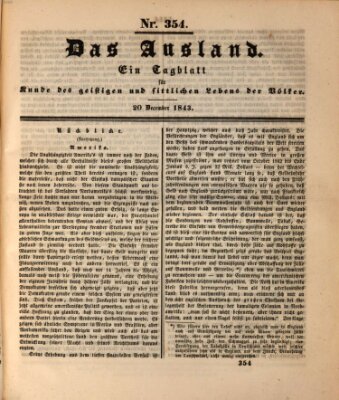 Das Ausland Mittwoch 20. Dezember 1843