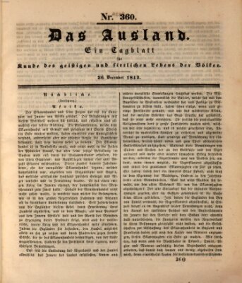 Das Ausland Dienstag 26. Dezember 1843