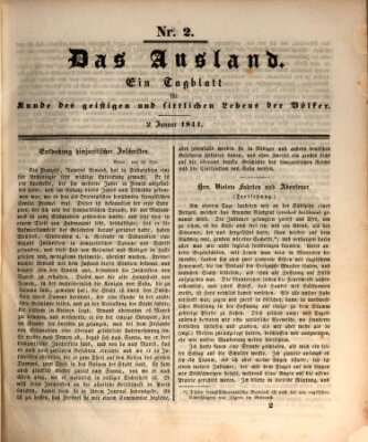 Das Ausland Dienstag 2. Januar 1844