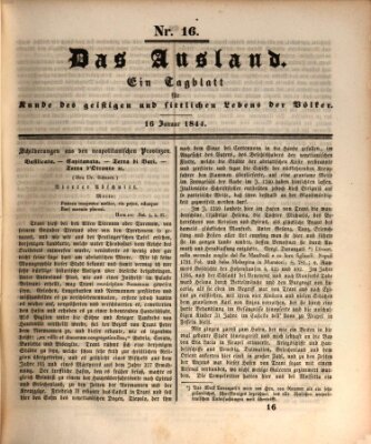 Das Ausland Dienstag 16. Januar 1844