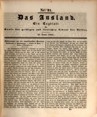 Das Ausland Mittwoch 31. Januar 1844