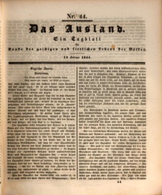 Das Ausland Dienstag 13. Februar 1844