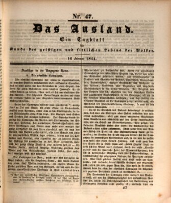 Das Ausland Freitag 16. Februar 1844