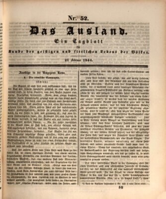 Das Ausland Mittwoch 21. Februar 1844