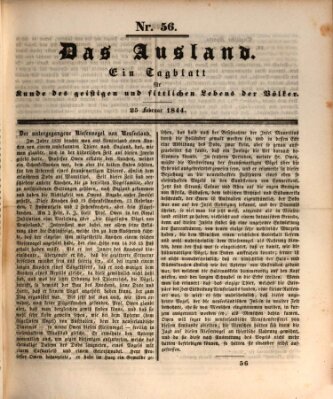 Das Ausland Sonntag 25. Februar 1844