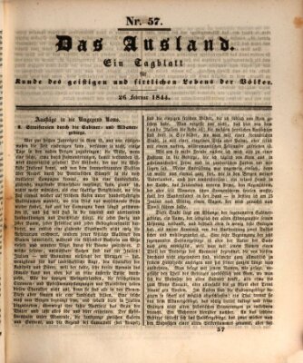 Das Ausland Montag 26. Februar 1844