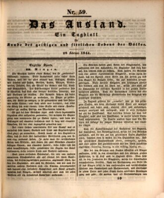 Das Ausland Mittwoch 28. Februar 1844