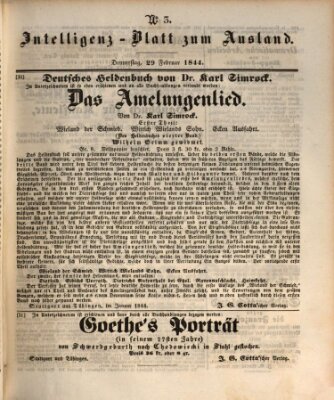 Das Ausland Donnerstag 29. Februar 1844