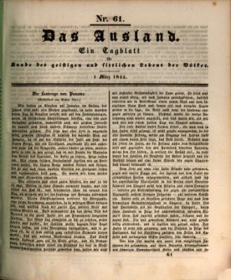 Das Ausland Freitag 1. März 1844