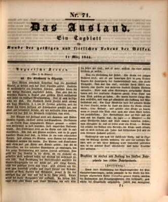 Das Ausland Montag 11. März 1844