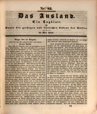 Das Ausland Samstag 23. März 1844