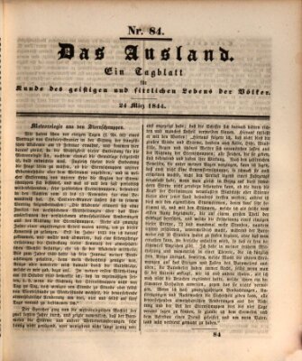 Das Ausland Sonntag 24. März 1844