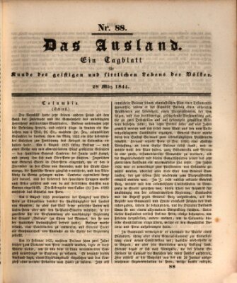 Das Ausland Donnerstag 28. März 1844