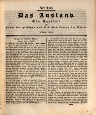 Das Ausland Dienstag 9. April 1844