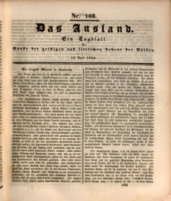 Das Ausland Freitag 12. April 1844