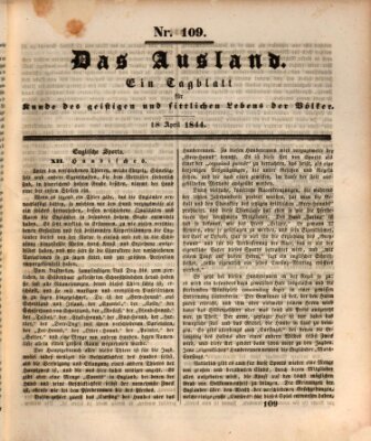 Das Ausland Donnerstag 18. April 1844