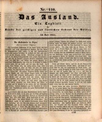 Das Ausland Freitag 19. April 1844