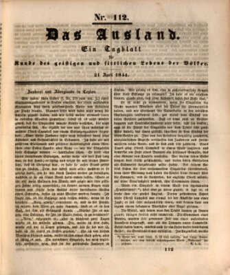 Das Ausland Sonntag 21. April 1844