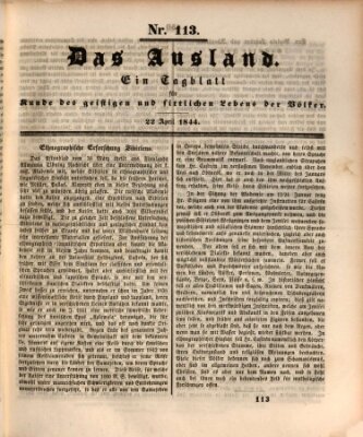 Das Ausland Montag 22. April 1844