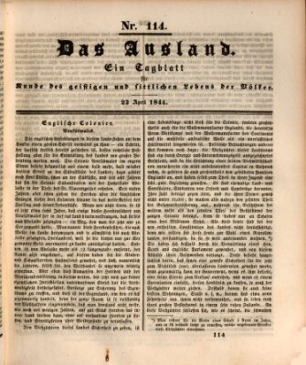 Das Ausland Dienstag 23. April 1844