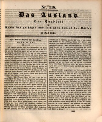 Das Ausland Samstag 27. April 1844