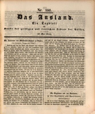 Das Ausland Donnerstag 30. Mai 1844