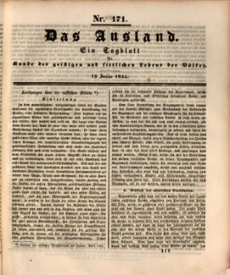 Das Ausland Mittwoch 19. Juni 1844