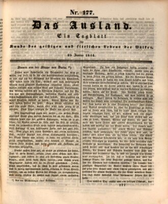 Das Ausland Dienstag 25. Juni 1844