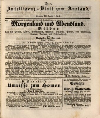 Das Ausland Sonntag 30. Juni 1844