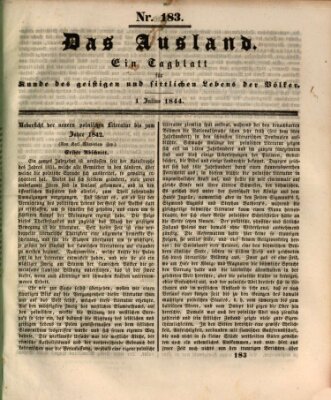 Das Ausland Montag 1. Juli 1844