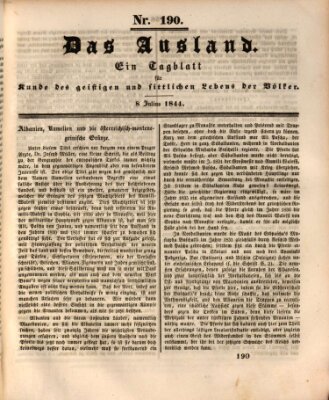 Das Ausland Montag 8. Juli 1844