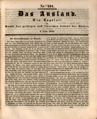 Das Ausland Dienstag 9. Juli 1844