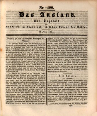 Das Ausland Dienstag 16. Juli 1844