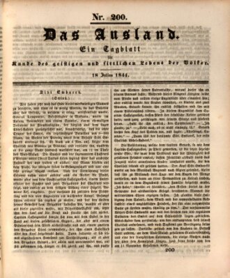 Das Ausland Donnerstag 18. Juli 1844