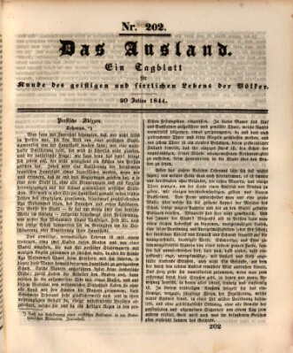 Das Ausland Samstag 20. Juli 1844