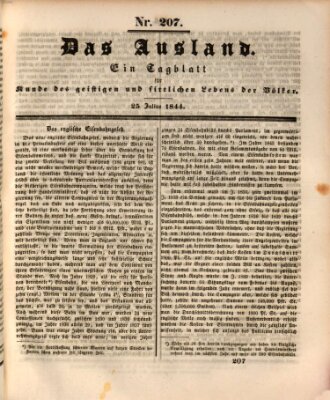 Das Ausland Donnerstag 25. Juli 1844