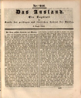 Das Ausland Samstag 3. August 1844