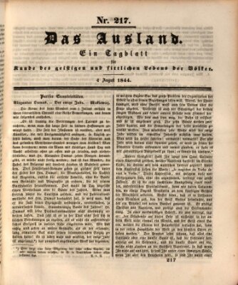 Das Ausland Sonntag 4. August 1844