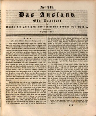 Das Ausland Dienstag 6. August 1844