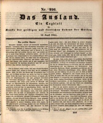 Das Ausland Dienstag 13. August 1844