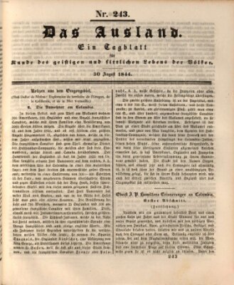 Das Ausland Freitag 30. August 1844