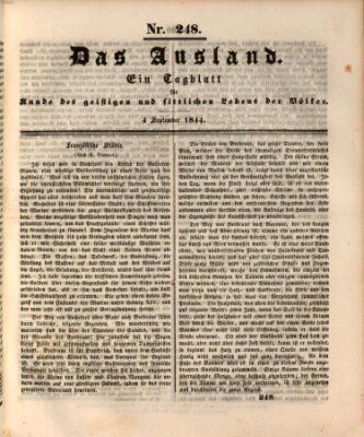 Das Ausland Mittwoch 4. September 1844