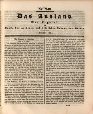 Das Ausland Donnerstag 5. September 1844