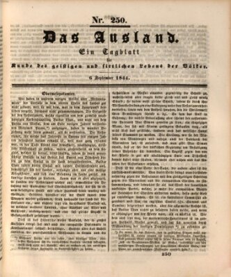 Das Ausland Freitag 6. September 1844