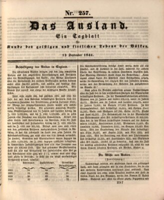 Das Ausland Freitag 13. September 1844